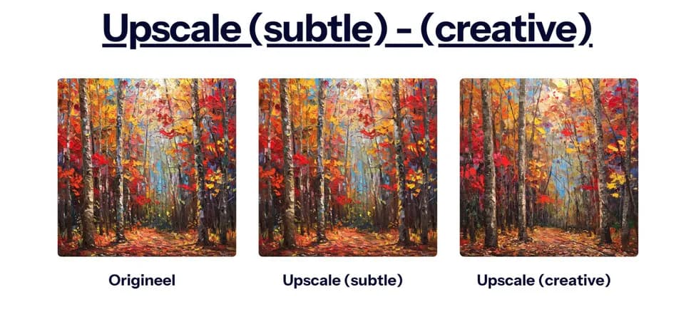 Drie met Midjourney gegenereerde foto's