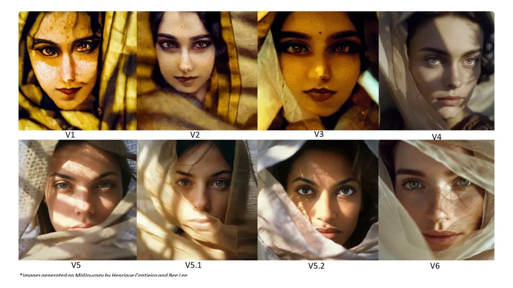 Voorbeelden van met Midjourney gegenereerde afbeeldingen die de visuele kwaliteit van het AI-model laten zien